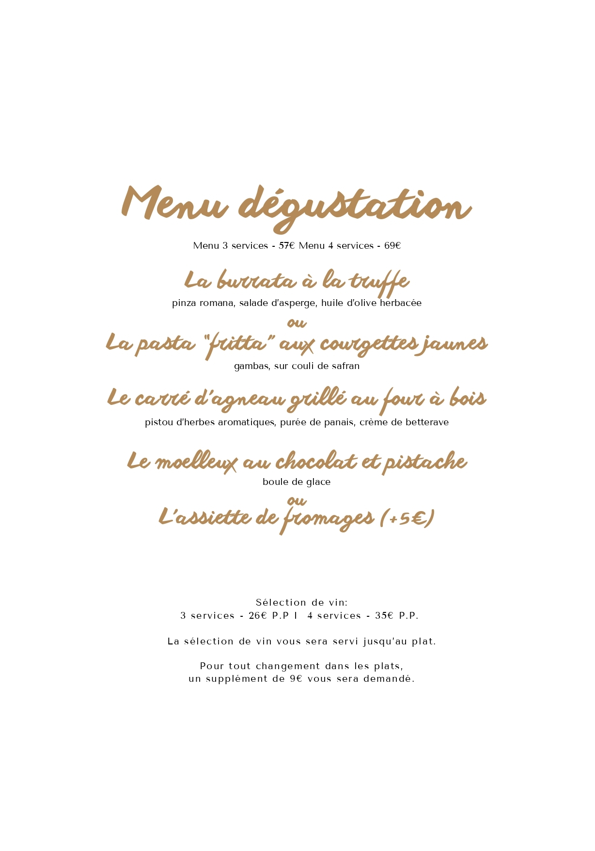 GAVIUS Menu dégustation
